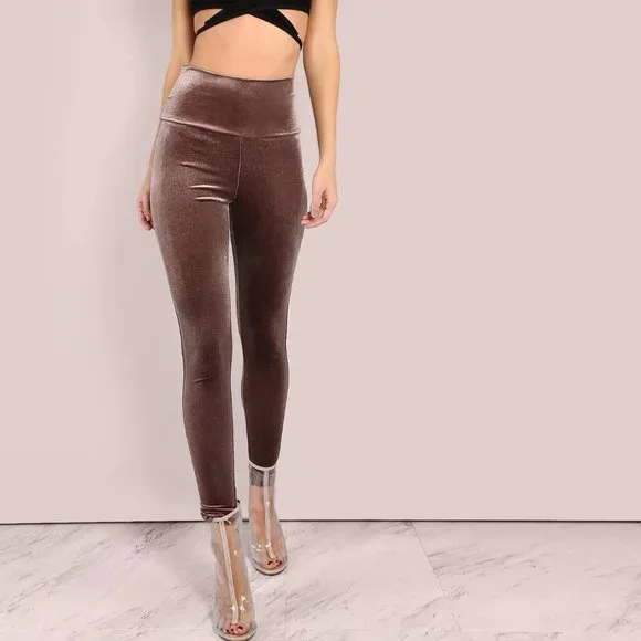 Velvet Leggings Mocha, Size M - Picture 1 of 4